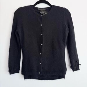 Vintage Nicole Miller Black Angora Rabbit‎ Sweater Set Made In Hong Kong Size M